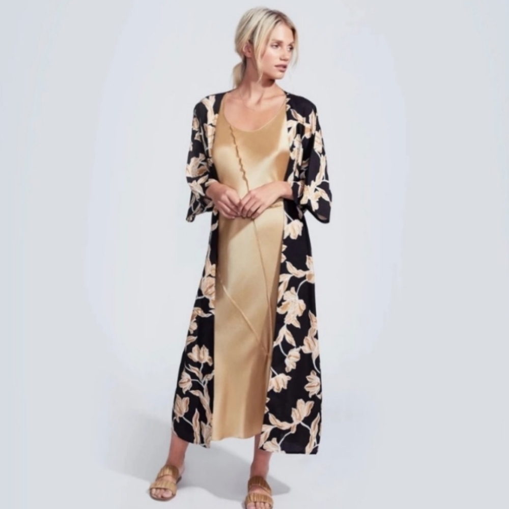 Maison Du Soir Top Kimono Womens Os Black Selena … - image 7